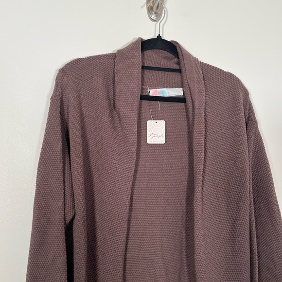 Brown Open Front Cardigan - Picture 2 of 5